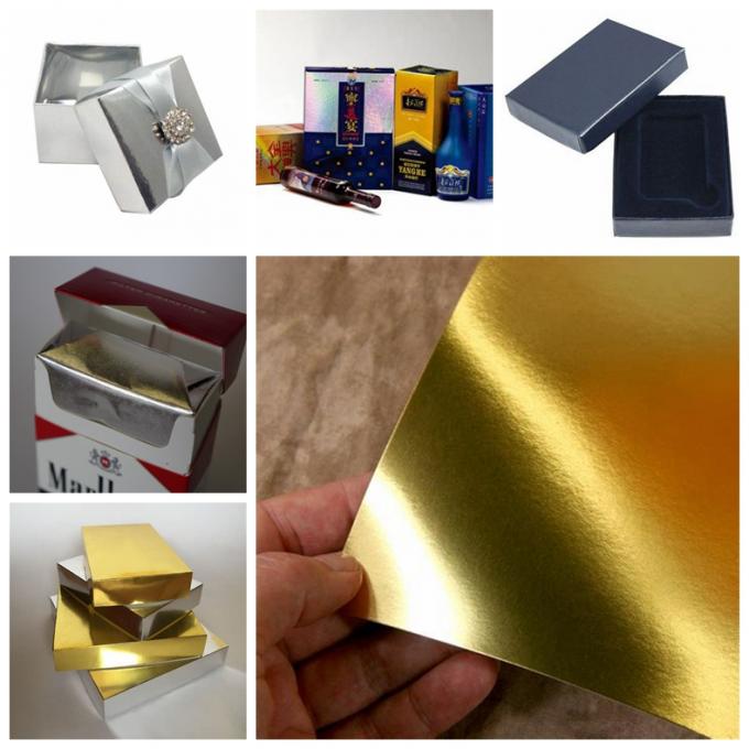 Emas dan Perak PET Metalized Cardboard, Laminaied Metalized Paper Board