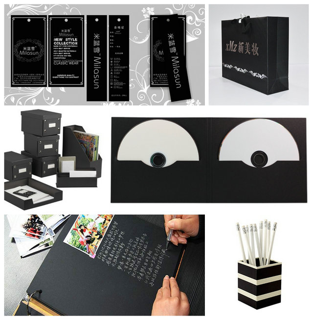 800gsm 1000gsm High glossy Laminated black cardboard For flower packaging box
