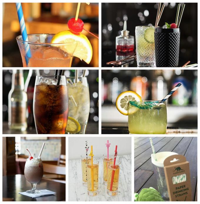 Eco Friendly Non-toxic 14mm 15mm Width Food Grade Colorful Printable Straw Paper