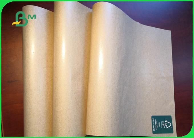 100% Food Grade PE Coated Wrapping 50gsm Kraft Paper Non - Fluorescent For Meat