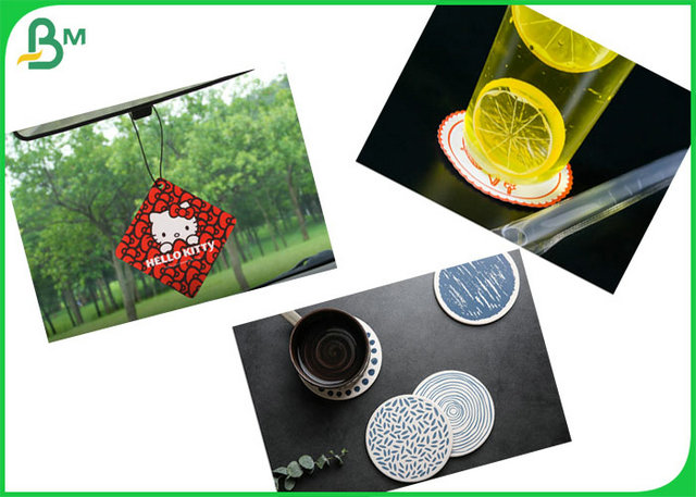 papan coaster putih 1.4mm 100% Virgin Pulp White Coaster Board For Making Car Air Fresher Or Coaster