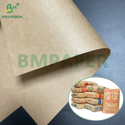75grs 80grs Brown Semi Extensible Cement Kantong Kraft Paper 1020mm 1120mm