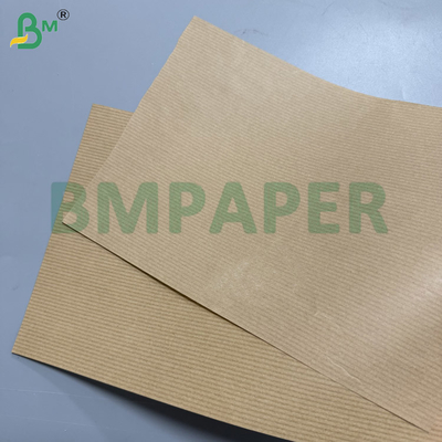 60g Mesin glazed 1 sisi striped Brown Kraft Paper untuk kantong