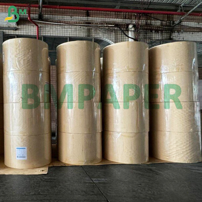 Tekstur Kertas Kraft Bergaris 40gsm Satu Sisi Dilapisi Mesin Mengkilap Untuk Pembungkus