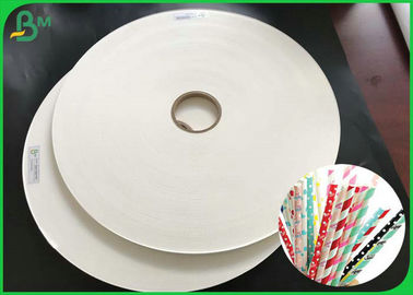 60gsm 120gsm Straw Paper Rolls Ramah Lingkungan Dengan FSC FDA Untuk Strip Sedotan