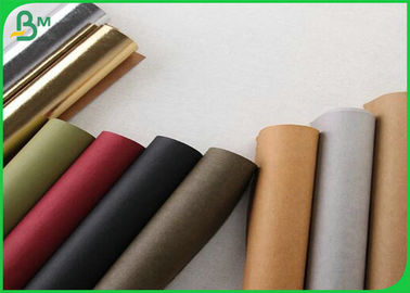 Warna Berbeda 0,55 MM Dicuci Roll Kain Kraft Untuk Membuat Tas