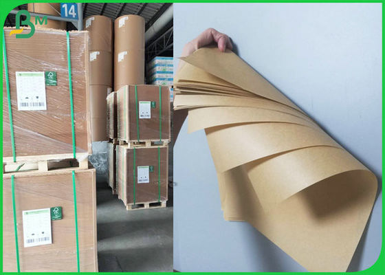 Kekuatan Kuat Recycled Pulp Brown Kraft Paper Roll Untuk Membuat Kotak Hadiah