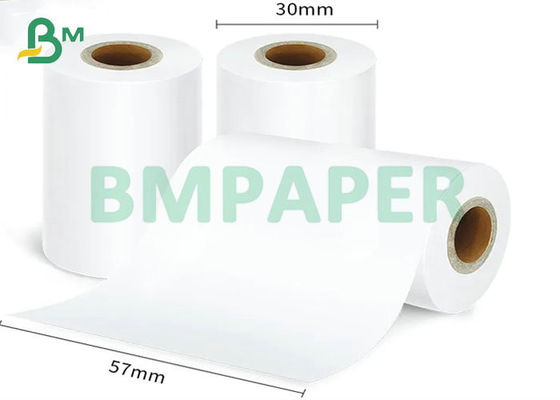 48gsm 57mm * 30m White Thermal Paper OEM Untuk Mesin Kasir Supermarket