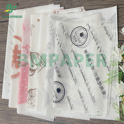 Putih 38gm 40gm Greaseproof Paper Untuk Makanan Goreng Membungkus 106cm Roll