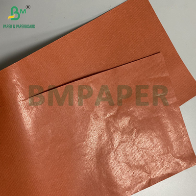 Kertas Kraft Bergaris Merah 42gm Untuk Membungkus Buah Wax Satu Sisi Kertas Ringan Berkualitas Makanan