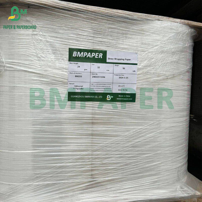 24gsm 28gsm kertas bungkus jerami putih 27MM x 5000M Kekuatan tarik yang baik