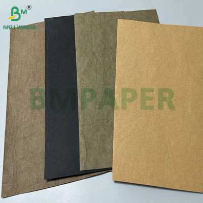 0.3mm 0.55mm 150cm Lebar cokelat kerut Kain Kraft Pra-dicuci Untuk tas tangan