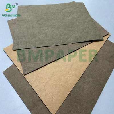 0.3mm 0.55mm 150cm Lebar cokelat kerut Kain Kraft Pra-dicuci Untuk tas tangan