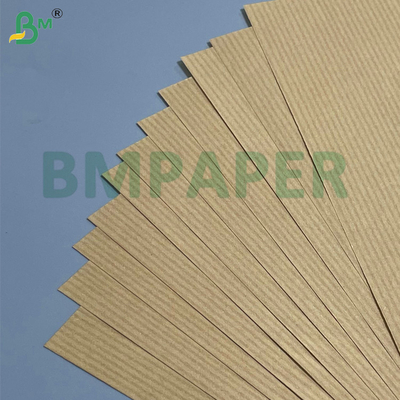 60gm Brown Striped Kraft Gift Wrap Gloss Finish Satu Sisi Ketahanan Tinggi