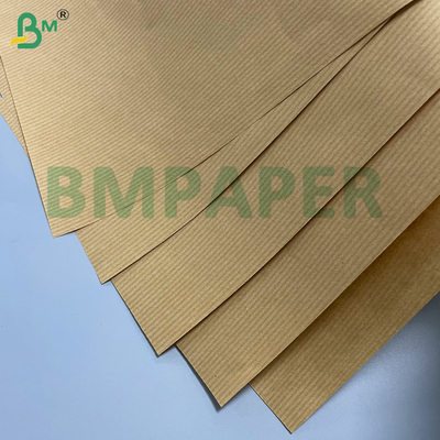 60gm Brown Striped Kraft Gift Wrap Gloss Finish Satu Sisi Ketahanan Tinggi