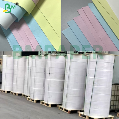 55gsm Putih / Biru Blank Image Karbonless Paper Rolls & Sheets untuk Cetak Resit NCR CB / CF / CFB