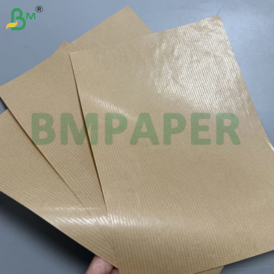 60g Mesin glazed 1 sisi striped Brown Kraft Paper untuk kantong