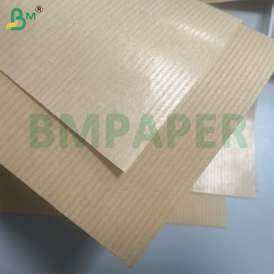 Tekstur Kertas Kraft Bergaris 40gsm Satu Sisi Dilapisi Mesin Mengkilap Untuk Pembungkus