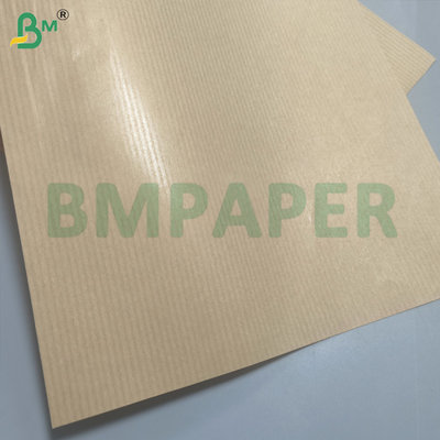 Tekstur Kertas Kraft Bergaris 40gsm Satu Sisi Dilapisi Mesin Mengkilap Untuk Pembungkus