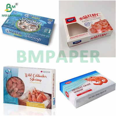 250g + 15g 18g PE Lapisan Kardus Putih untuk Membuat Kothak Pengemasan Udang Beku