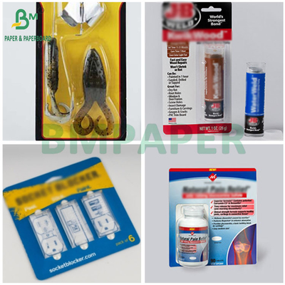 Kartu Blister Karton Putih Adhesi Kuat 400gsm untuk Pengemasan Segel Panas