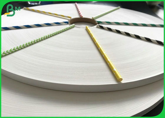 60gsm 120gsm Straw Paper Rolls Ramah Lingkungan Dengan FSC FDA Untuk Strip Sedotan