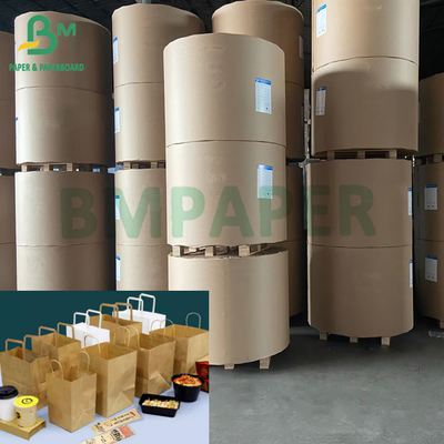 Daur ulang 65 - 150 GSM Brown Extensible Carrie Bag Paper Roll