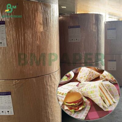 Kit 5 Food Grade 40gsm Greaseproof Paper Roll 840mm untuk Membungkus Makanan Cepat