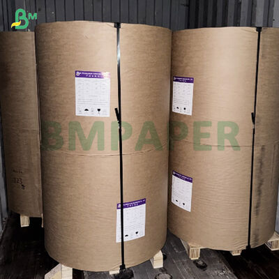 Satu Sisi Mesin Serat Panjang Glossy Kaca Striped Kraft Paper Untuk Pengemasan