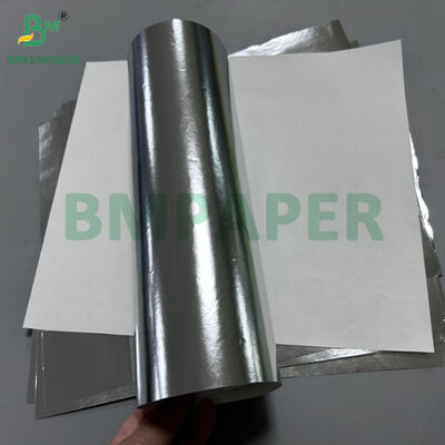 65gsm 70gsm Kekuatan Basah Perak Metalized Paper Untuk Label Bir Pencetakan 500mm Lebar
