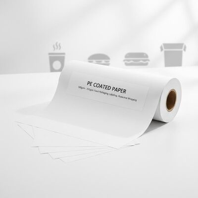 Kertas Dengan Poliethylene PE Lapisan Kertas 180gsm 350gsm Lapisan Bahan PE Ideal untuk label kemasan makanan dan kemasan pelindung