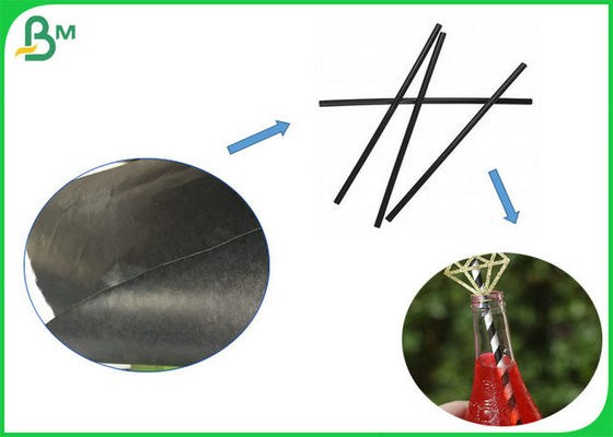 60gsm 120gsm Hitam Straw Food Grade Kertas Roll Dengan FSC Disetujui Biodegradable Kertas FDA