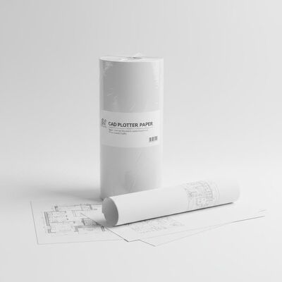 Gulungan Kertas Plotter CAD Rekayasa 80gsm Inti 1,7m*100m 2 inci
