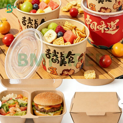 Kertas Makanan Jalanan Dilapisi PE Tahan Minyak FDA Dapat Dipanaskan dengan Microwave untuk Wadah Makanan