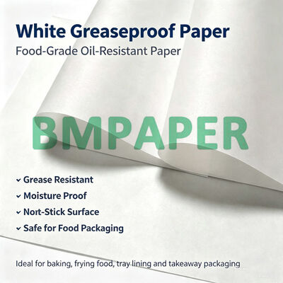 Gulungan Kertas Tahan Minyak 45gsm Lebar 565mm, Putih Coklat Food Grade Kit 3 - 10
