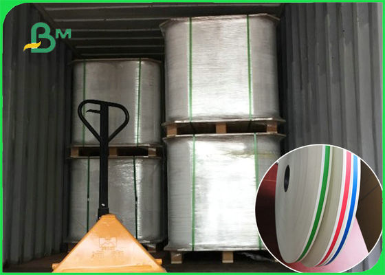 Sedotan Minum Kertas Kuning Biodegradable Untuk Pesta Garis Berwarna-warni