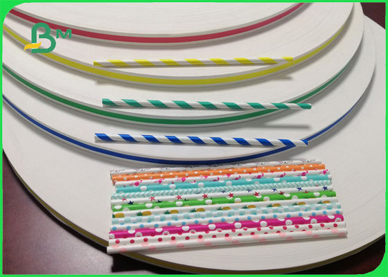 FDA FSC Gelombang Polka Dot 60gsm Surface Straw Paper Roll Untuk Celebration 15mm