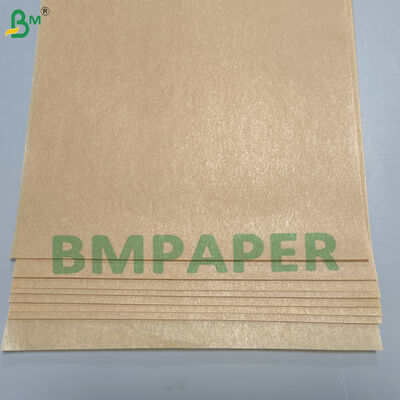 Kertas makanan berlapis silikon sisi ganda tahan panas 40 Gsm Putih coklat